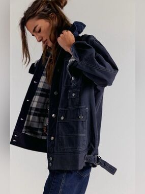 Free People🐴 We The Free Sweet Talk Flannel Lined Barn Coat NWT 💎